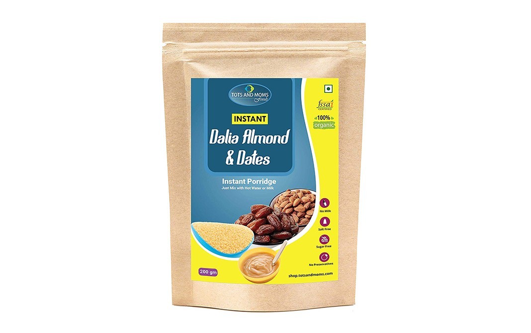 Tots And Moms Foods Instant Dalia Almond & Dates   Pack  200 grams